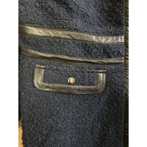 City Chic Winter Escape Coat Navy Blue Longline Jacket Women’s Size 14 - Picture 8 of 14